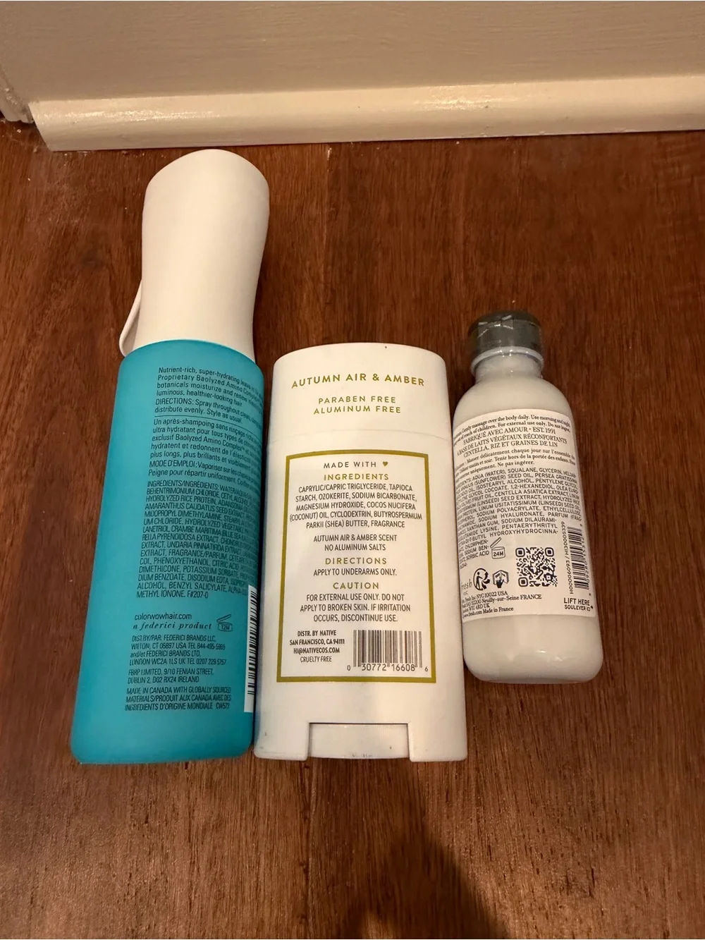 Native Autumn Air & Amber Deodorant with Teal Spray and White Lotion